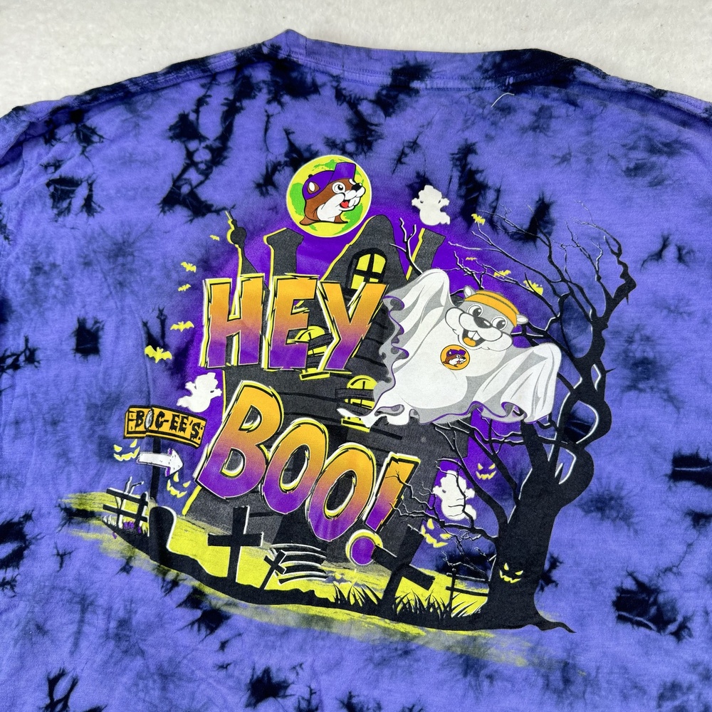 Buc-ee's Shirt Mens Size 2XL Purple Hey Boo Ghost 2024 Tie-Dye Halloween Tee